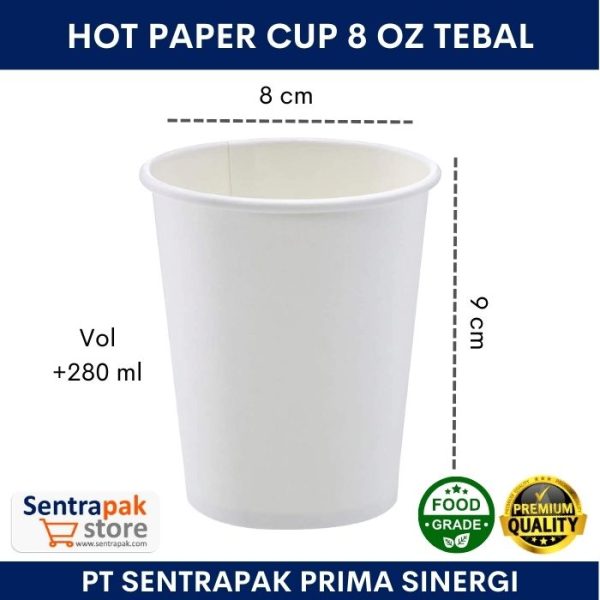 hot paper cup 8 oz tebal