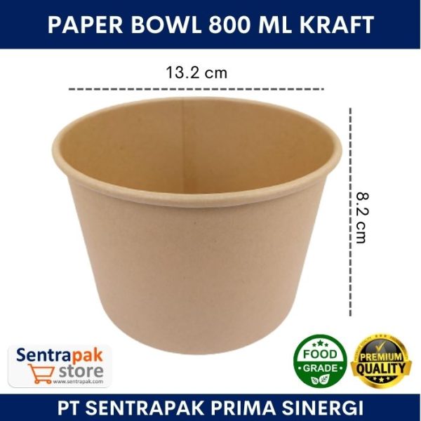 paper bowl 800 ml kraft