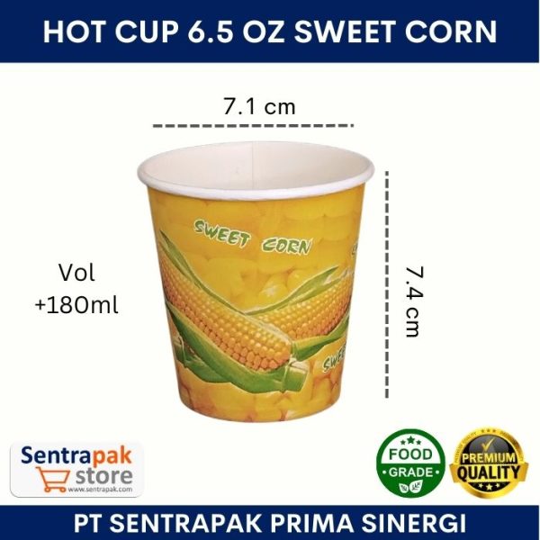 paper cup 6.5 oz motif jagung