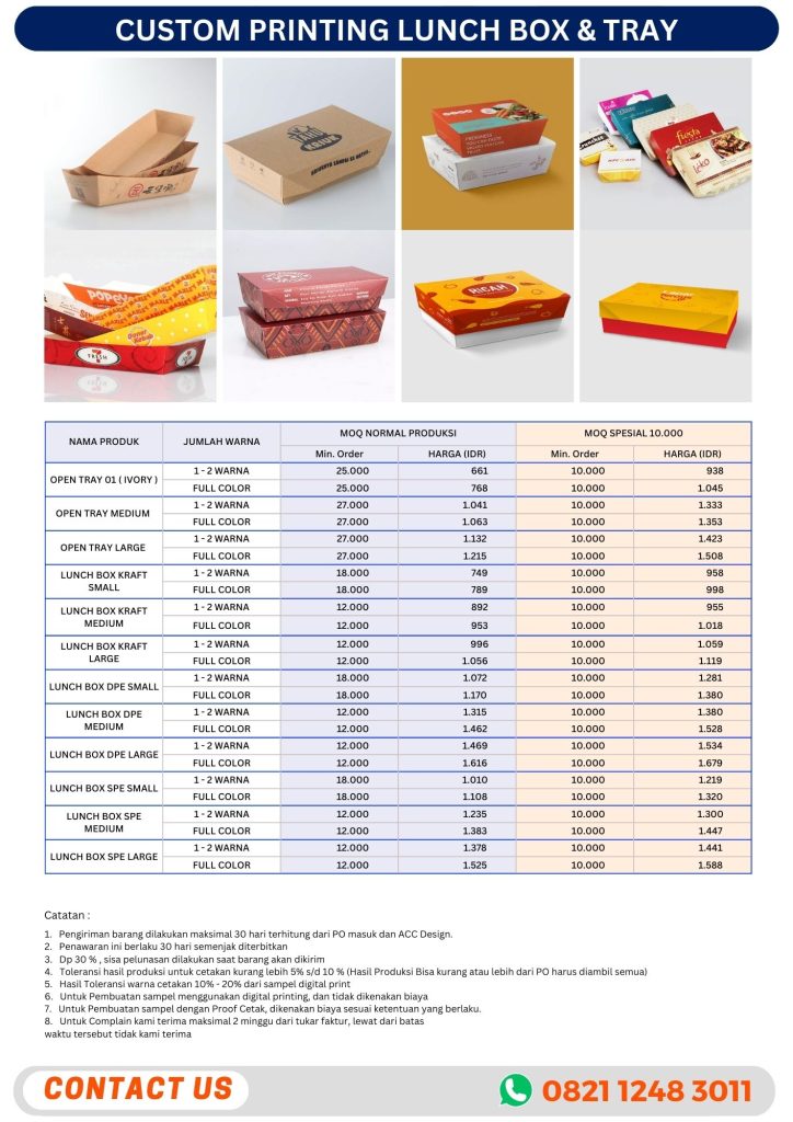 custom printing lunch box dan tray