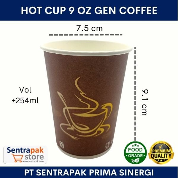 paper cup 9 oz gen coffee