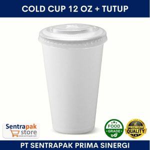 cold cup 12 oz dengan tutup