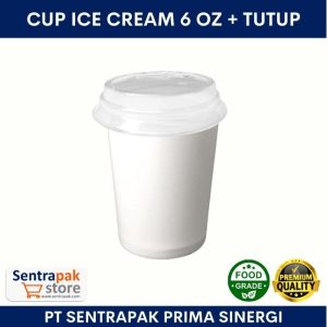 cup es krim 6 oz dengan tutup