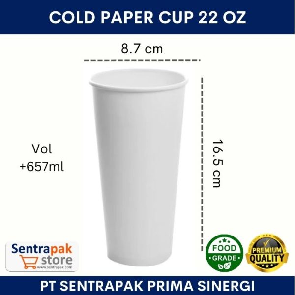 cold paper cup 22 oz