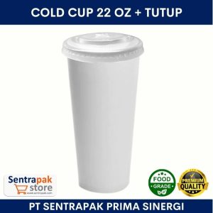 cold cup 22 oz dengan tutup